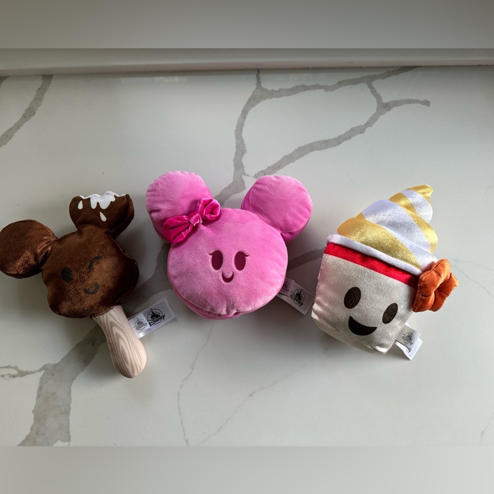 Disney Sweet Treats Plush Set-Mickey's Ice Cream Bar, Dole White, Macaron